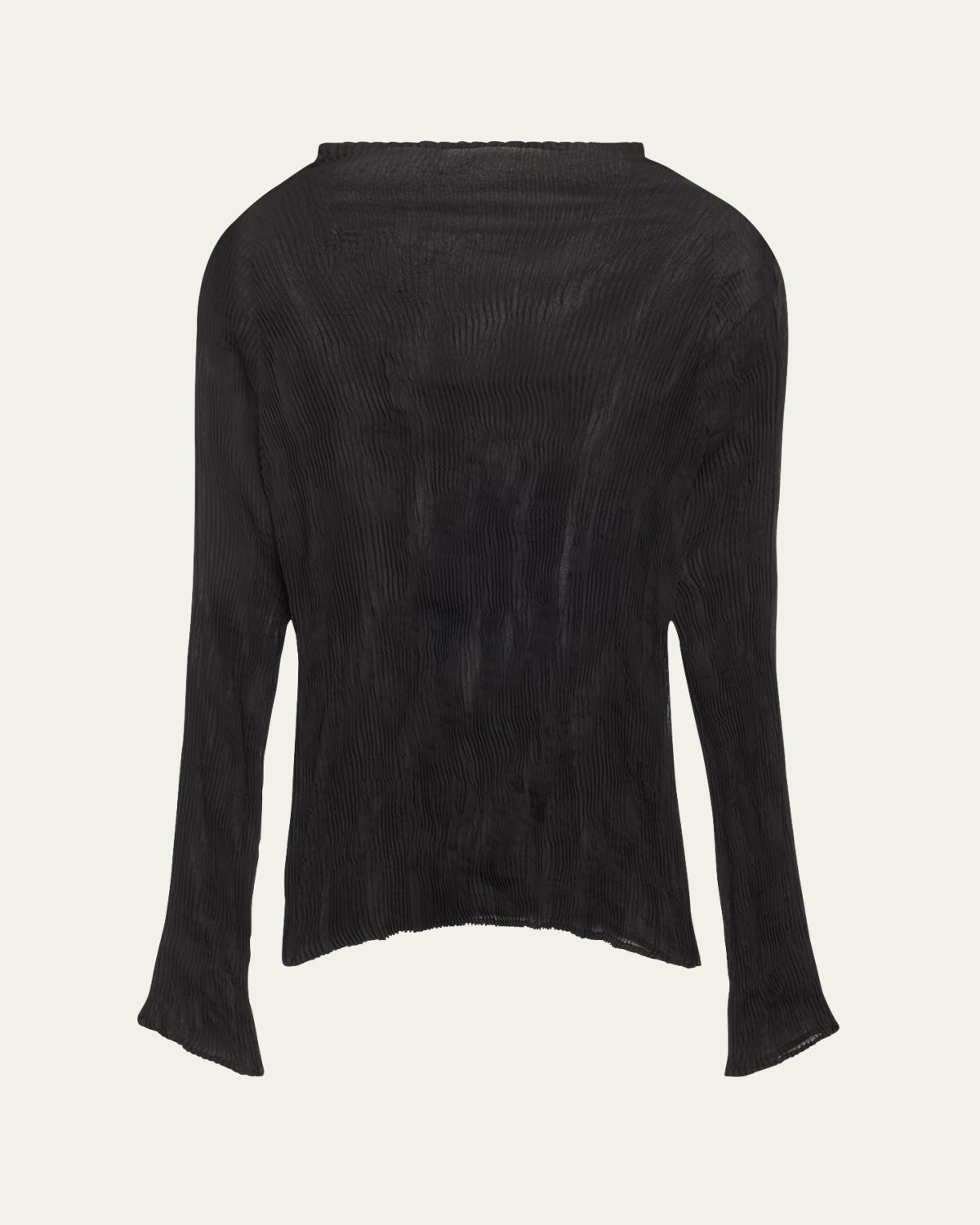Issey Miyake Chiffon Twist Bk Wt 46 High-Neck Top