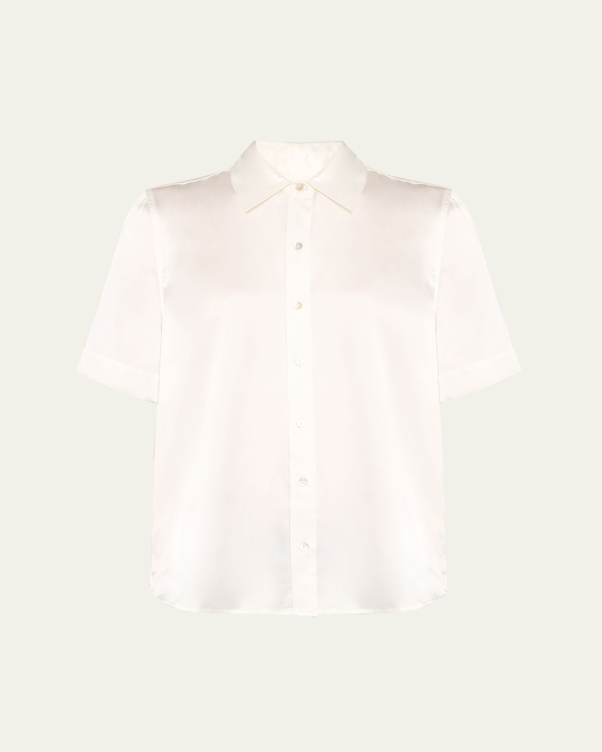 L'Agence Ellah Short-Sleeve Silk Blouse