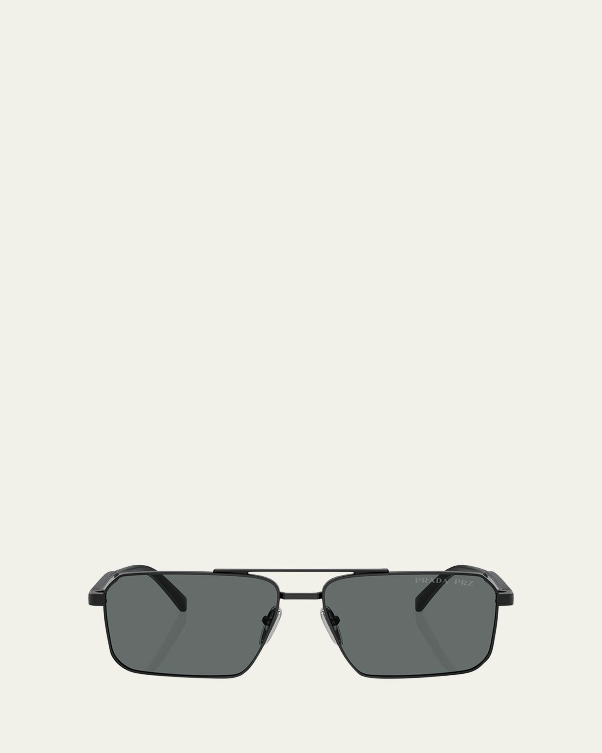 Prada Men's Metal Plaque Sunglasses