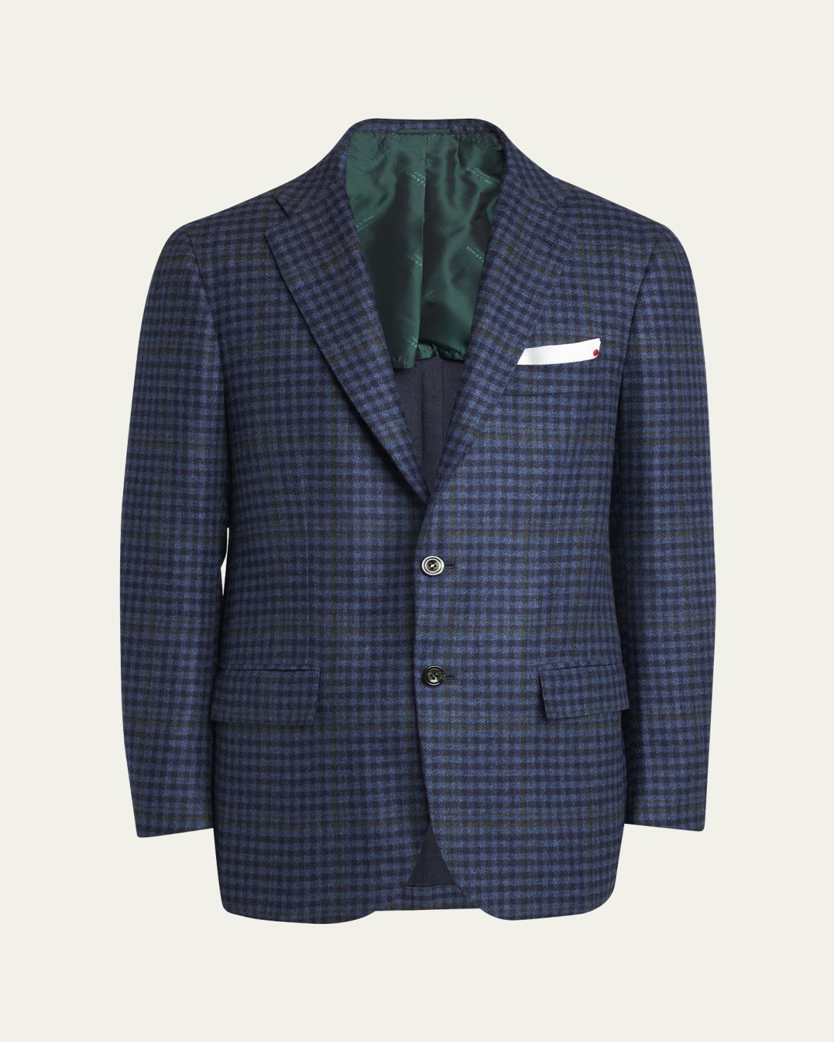 Kiton Men's Cashmere-Wool Check Sport Coat