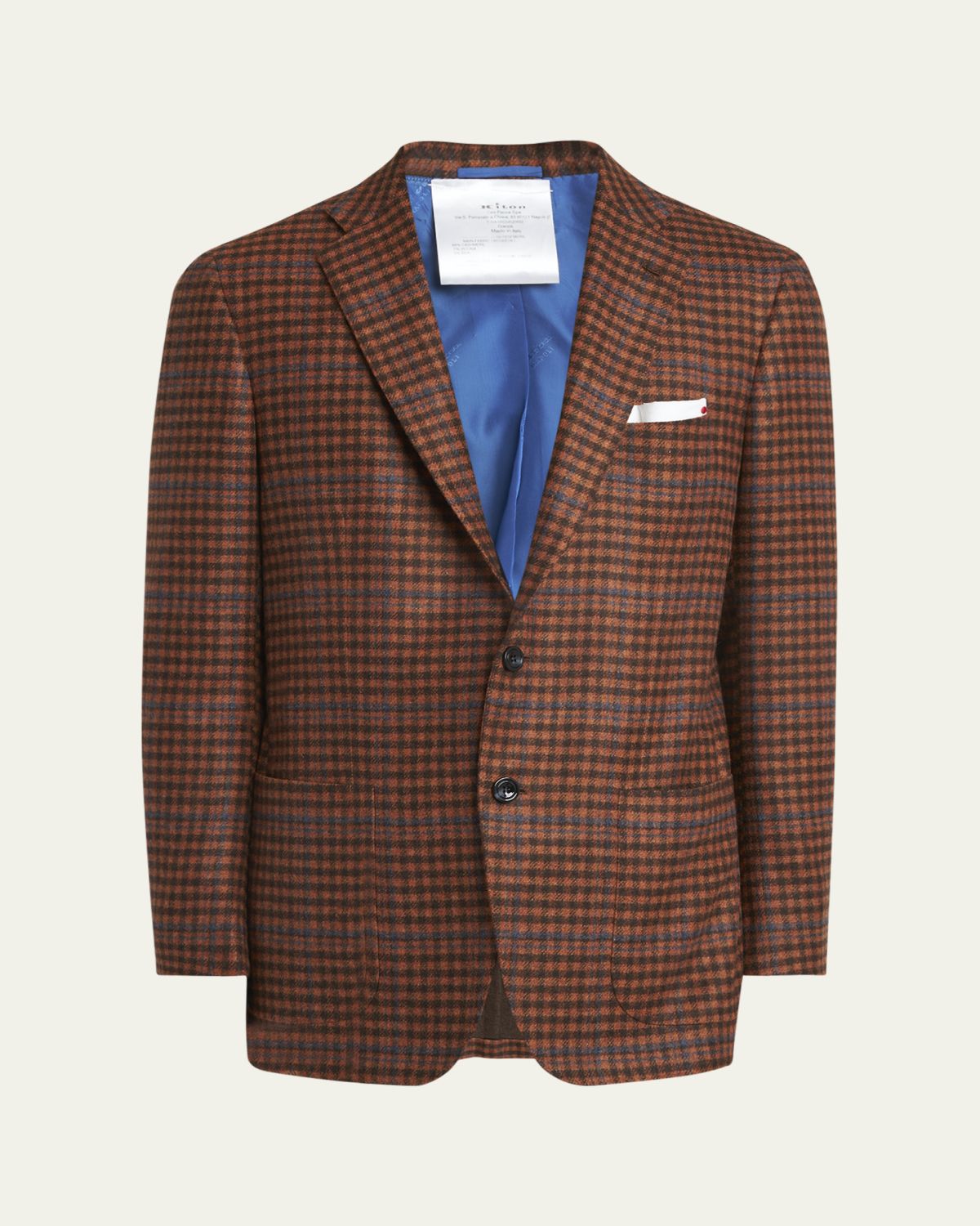 Kiton Men's Cashmere-Wool Check Sport Coat
