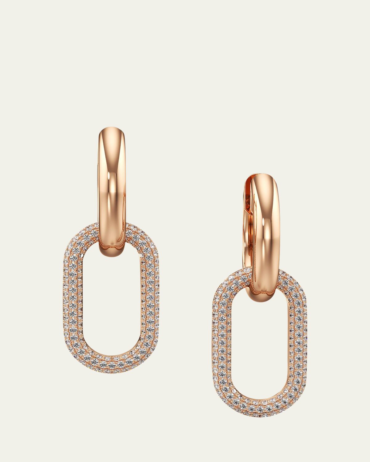 Bhansali 18K Gold and Diamond Pave Link Earrings