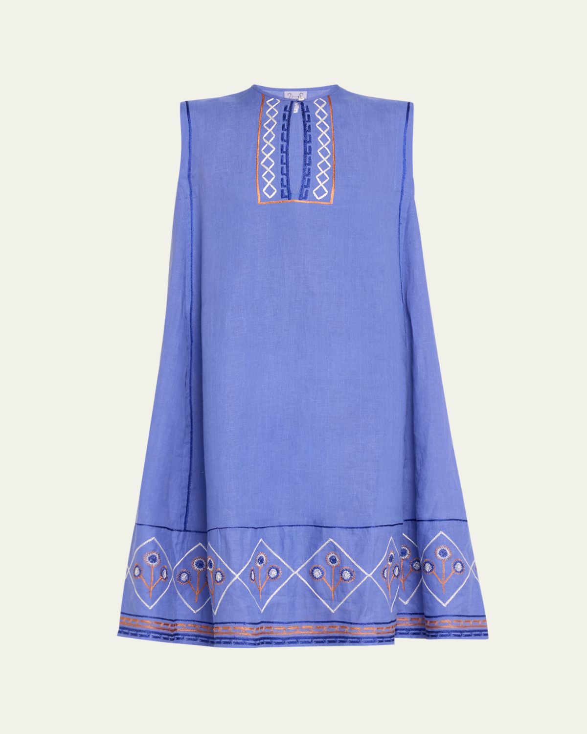 Thierry Colson Apolonia Embroidered Cotton Midi Dress