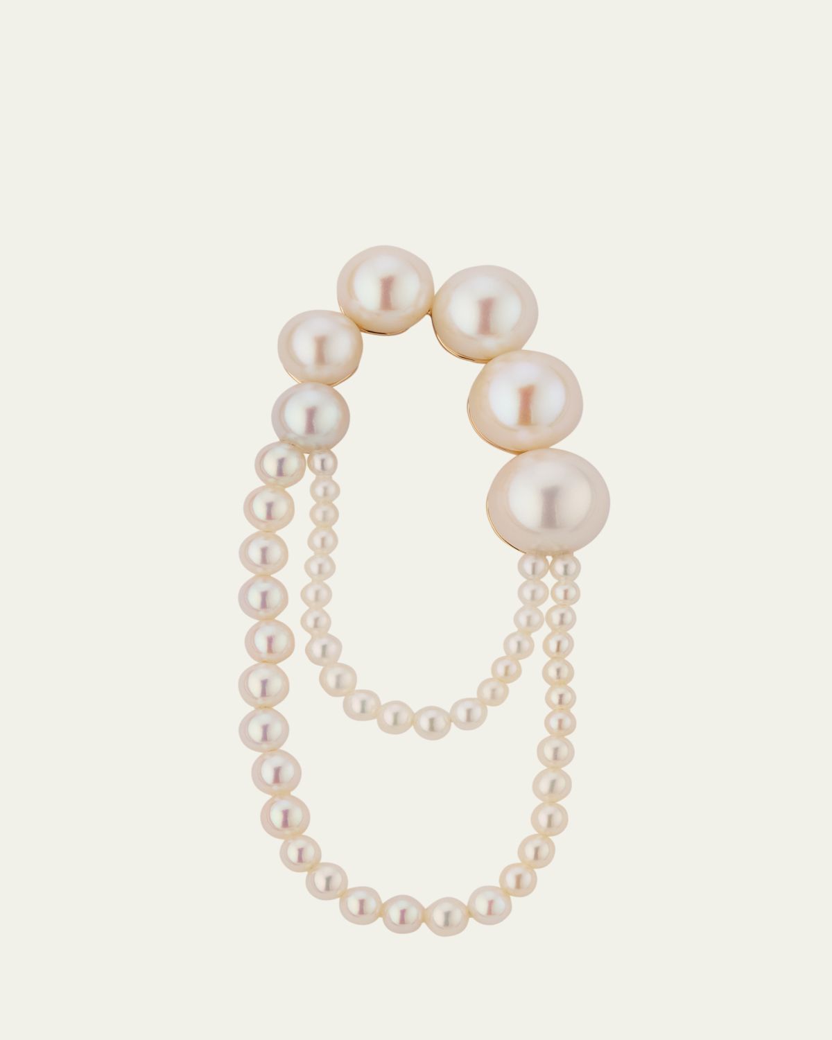 Sophie Bille Brahe Embrasse de Perle Graduated Loop Earrings, Single, Right