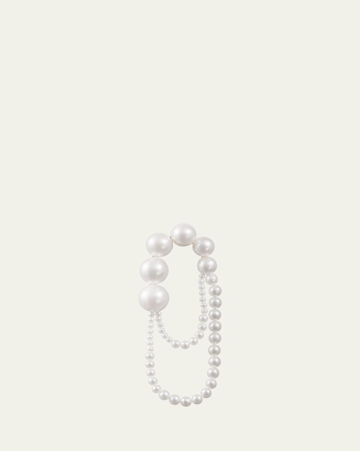 Sophie Bille Brahe 14K Yellow Gold Embrasse de Perle Graduating Freshwater Pearl Earring, Single (Left)