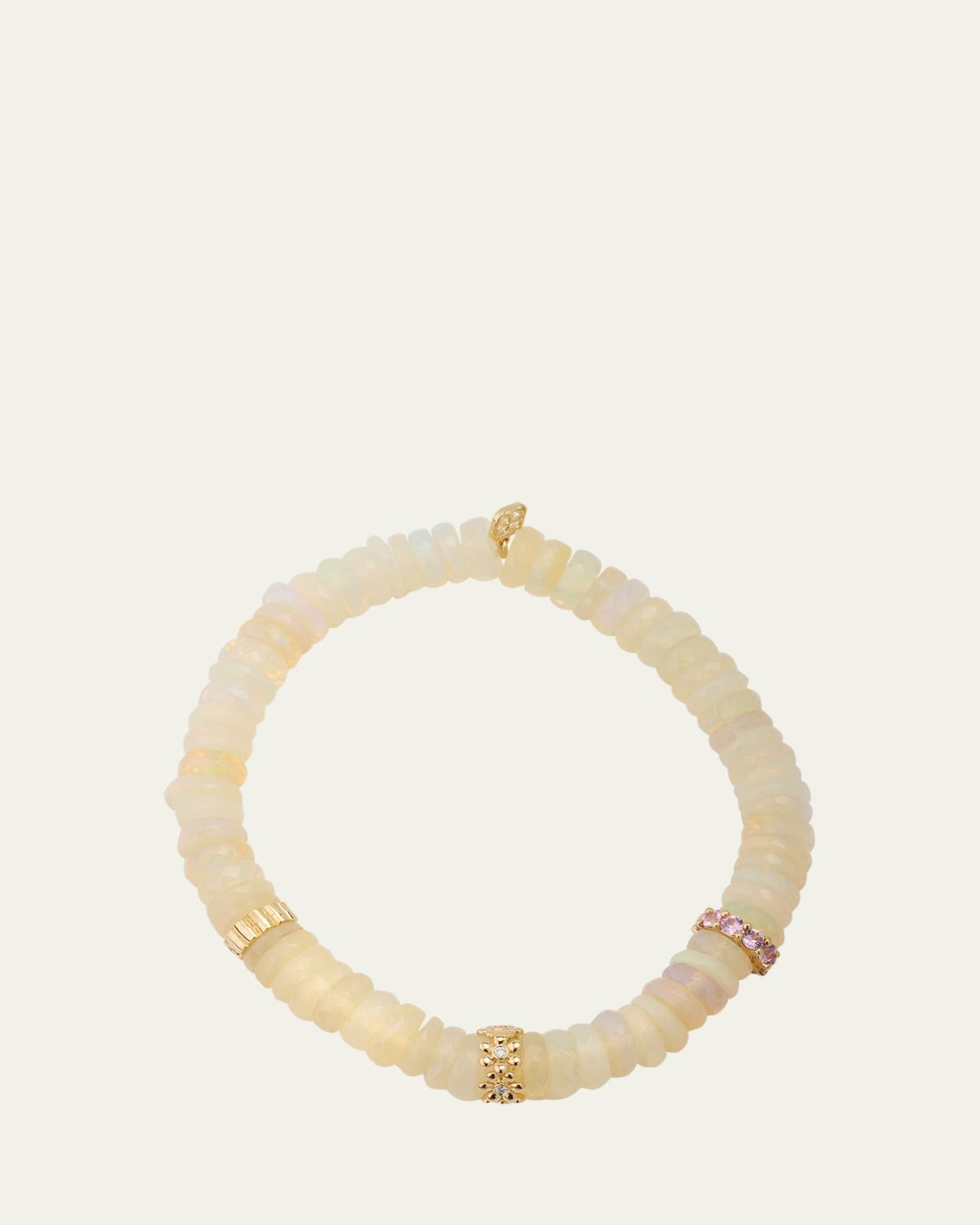 Sydney Evan Cocktail Daisy Rondelle on Ethiopian Beaded Bracelet