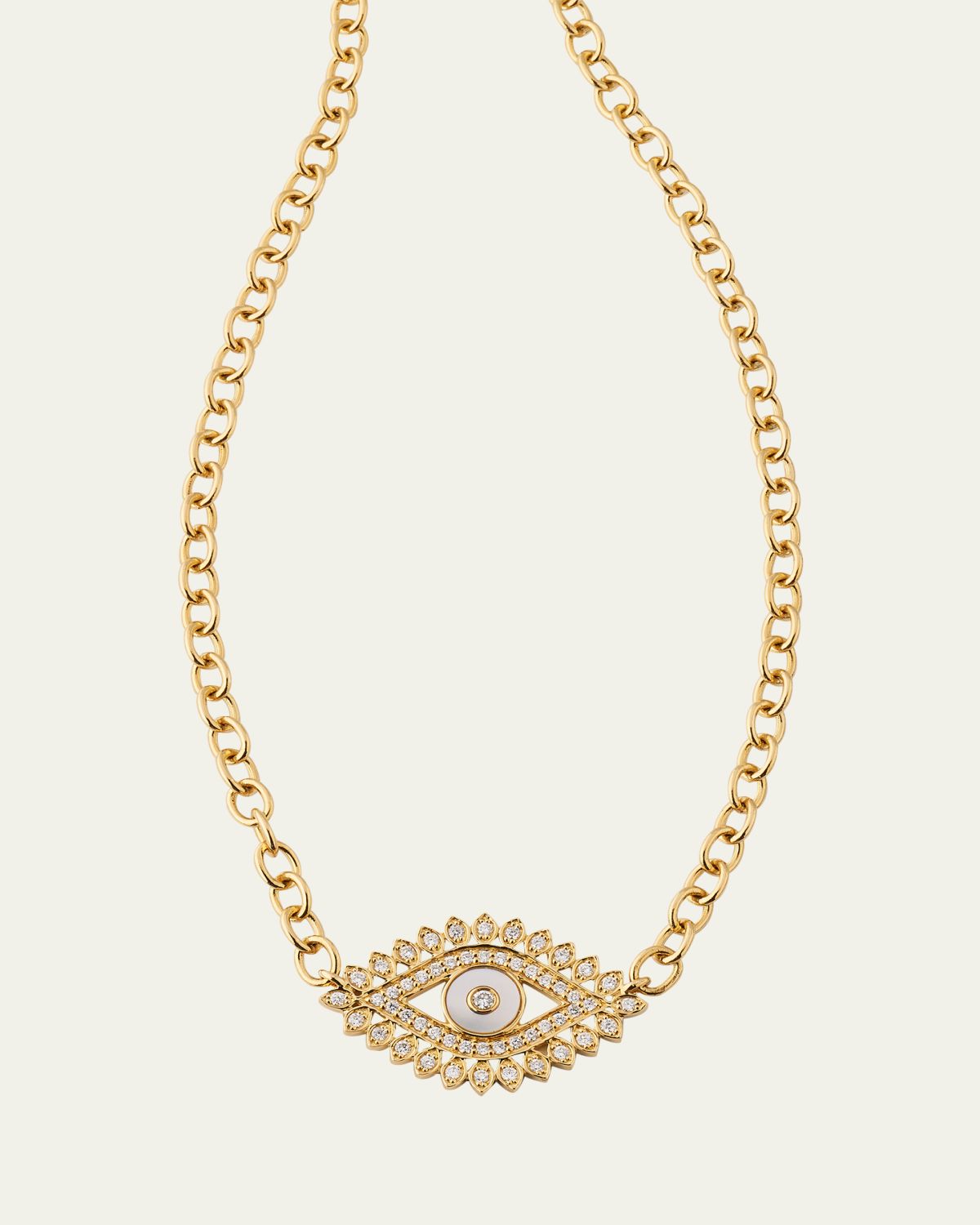 Sydney Evan 14K Evil Eye Marquise Charm Necklace