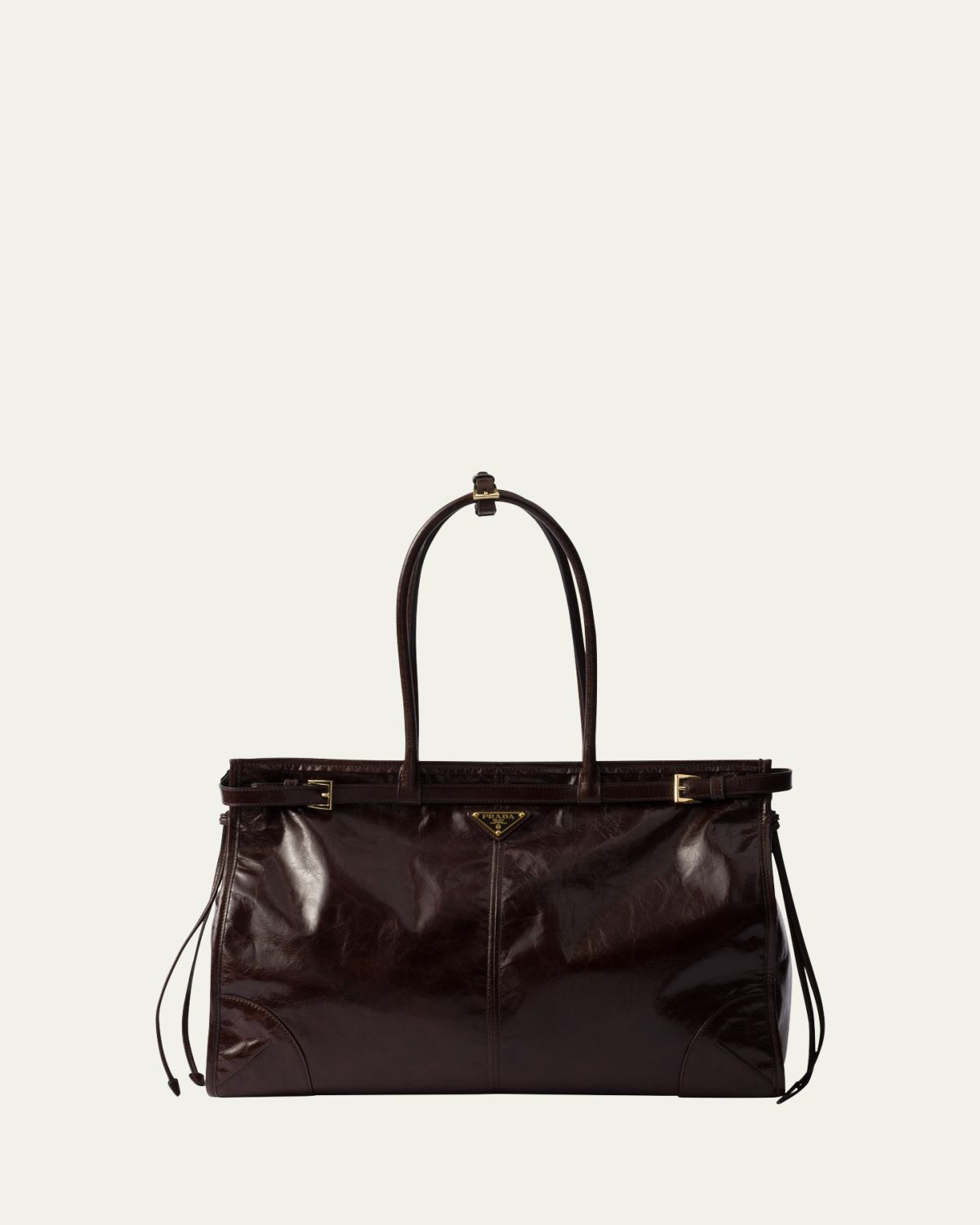 Prada Buckle Leather Shoulder Bag
