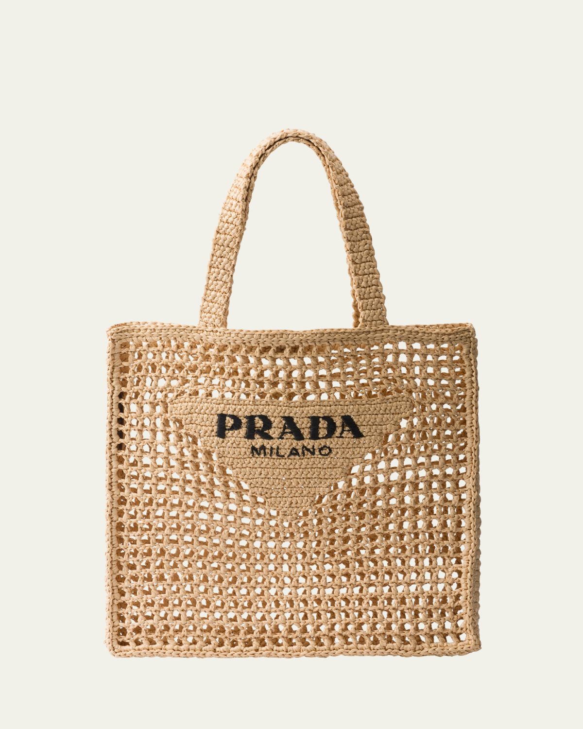 Prada Logo Crochet Tote Bag