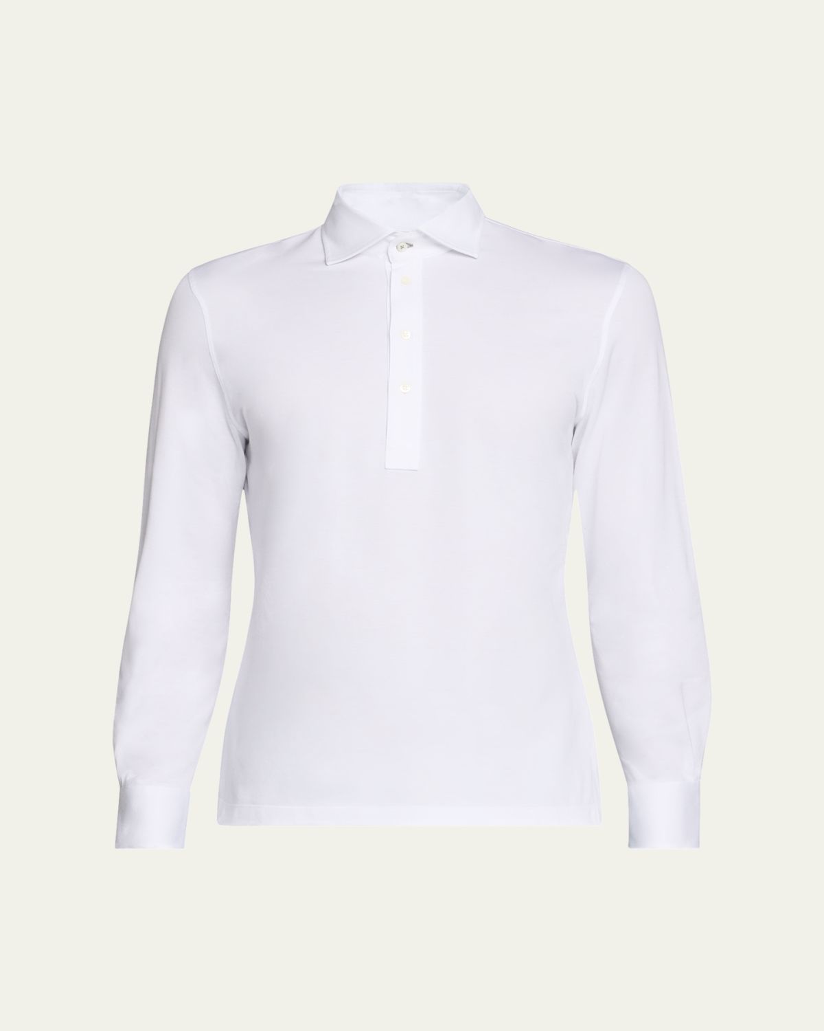 Brunello Cucinelli Men's Long-Sleeve Pique Polo Shirt