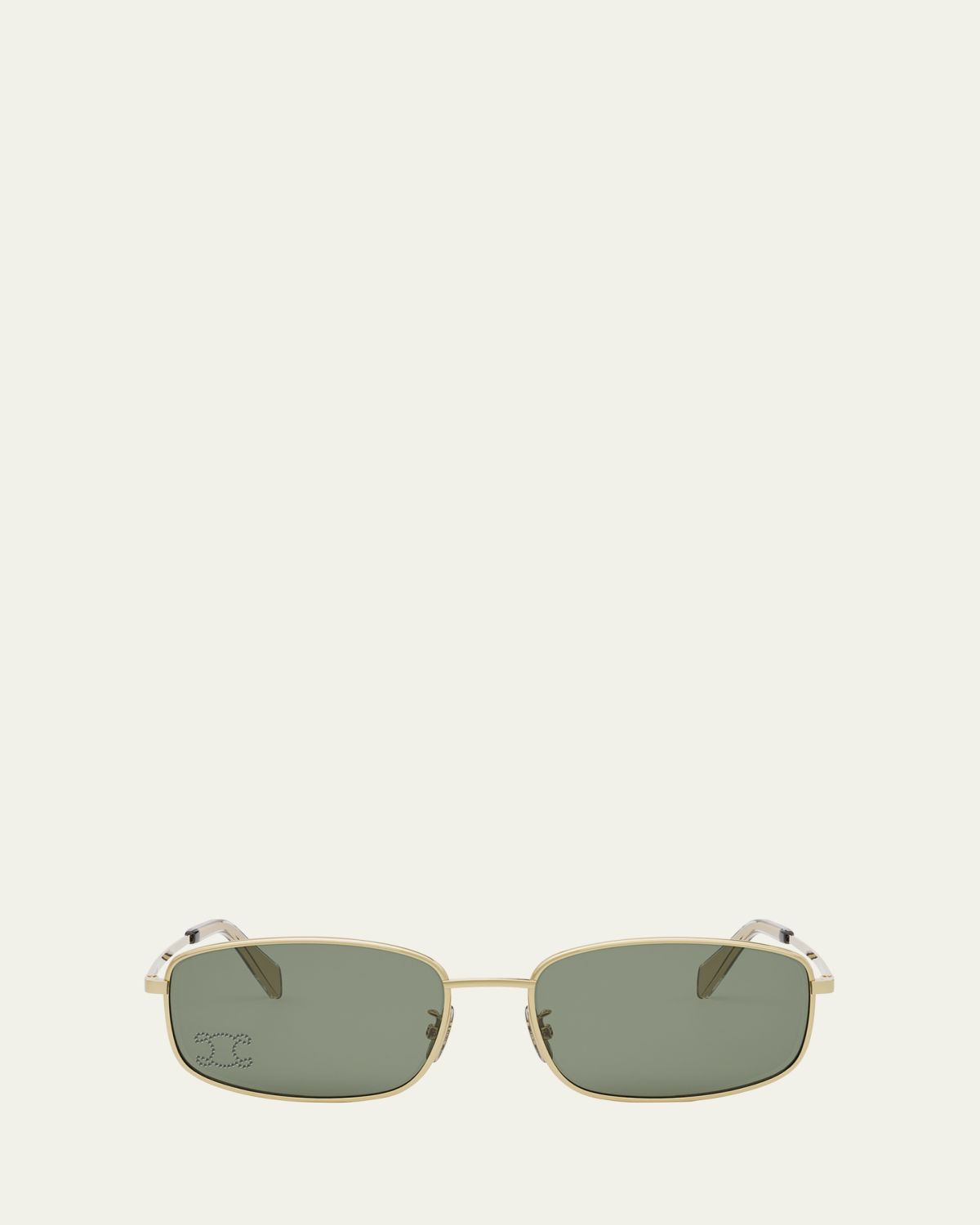 Celine Embellished Triomphe Metal Rectangle Sunglasses