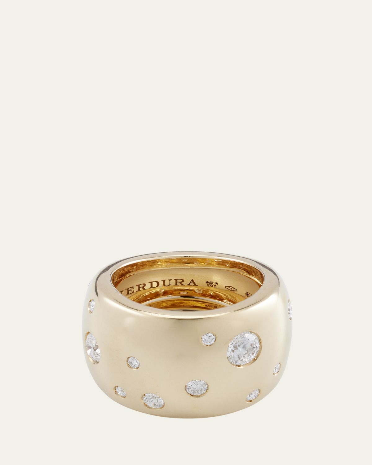 Verdura 18K Yellow Gold Diamond Constellation Band Ring
