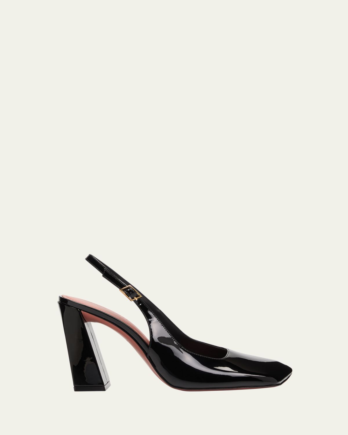 Amina Muaddi Charlotte Patent Leather Slingback Pumps