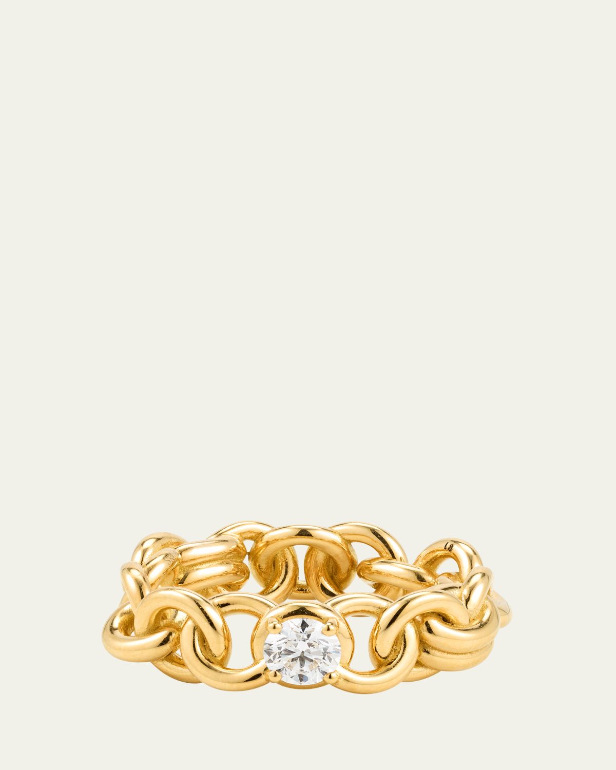 Spinelli Kilcollin Large Fused Serpens Ring with 5mm White Diamond