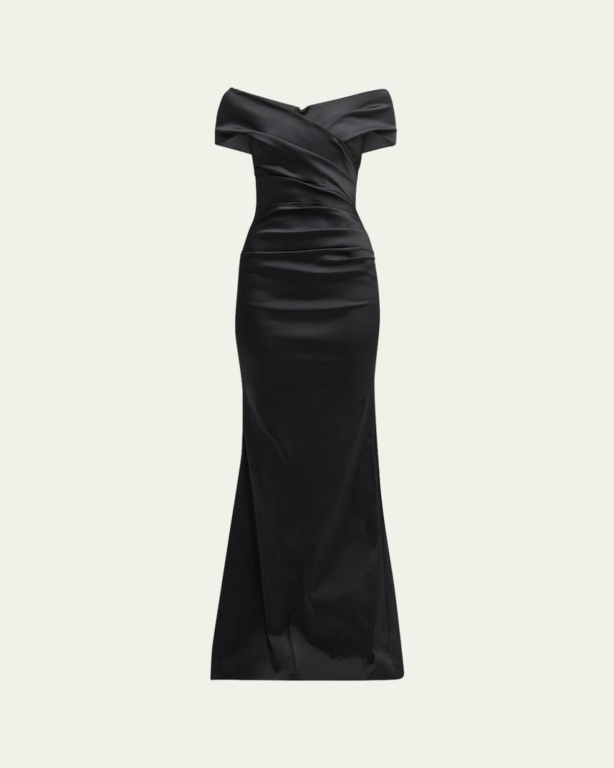 Rickie Freeman for Teri Jon Pleated Off-Shoulder Satin Column Gown | Thumbnail 14 Rickie Freeman for Teri Jon Pleated Off-Shoulder Satin Column Gown | Thumbnail 14