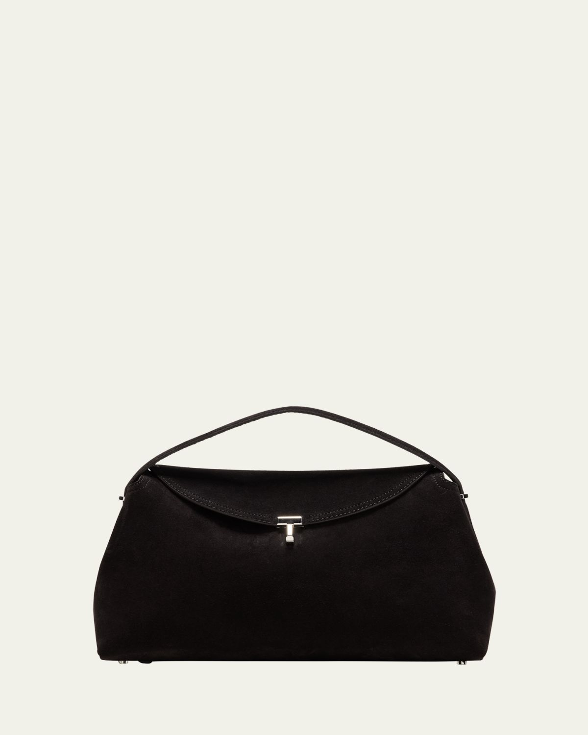 Toteme T-Lock Suede Top-Handle Bag