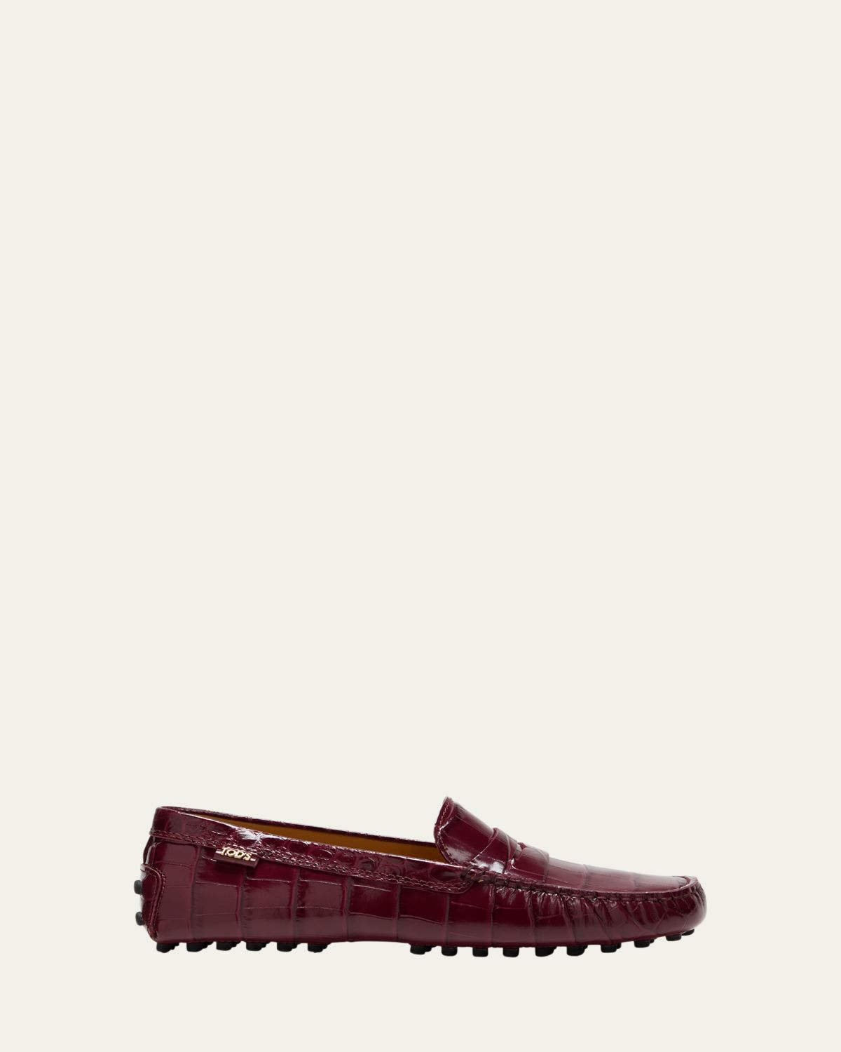 Tod's Gommino Croco Penny Driver Loafers