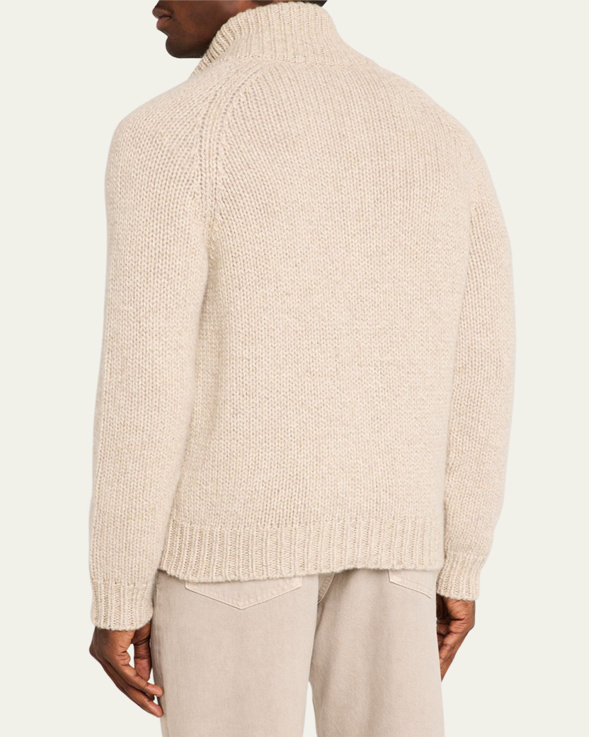 Brioni Men's Cashmere Mouline Zip Sweater | Thumbnail 3