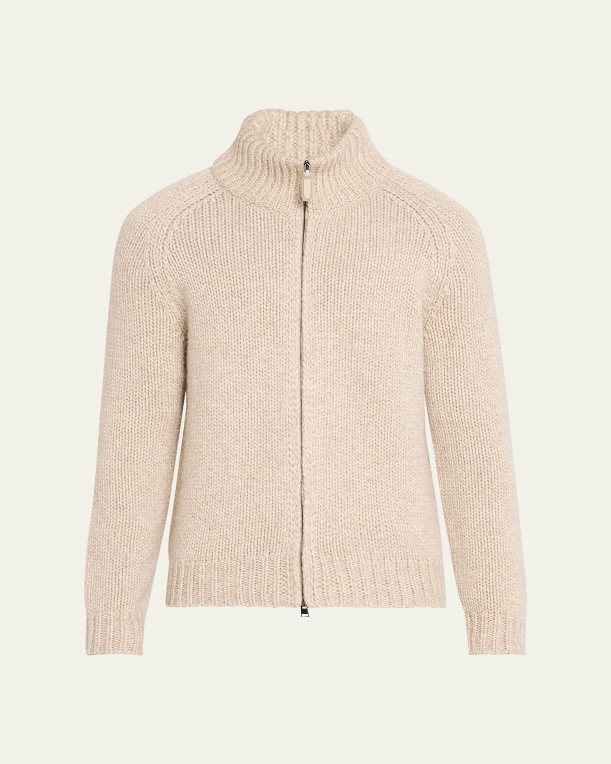 Brioni Men's Cashmere Mouline Zip Sweater