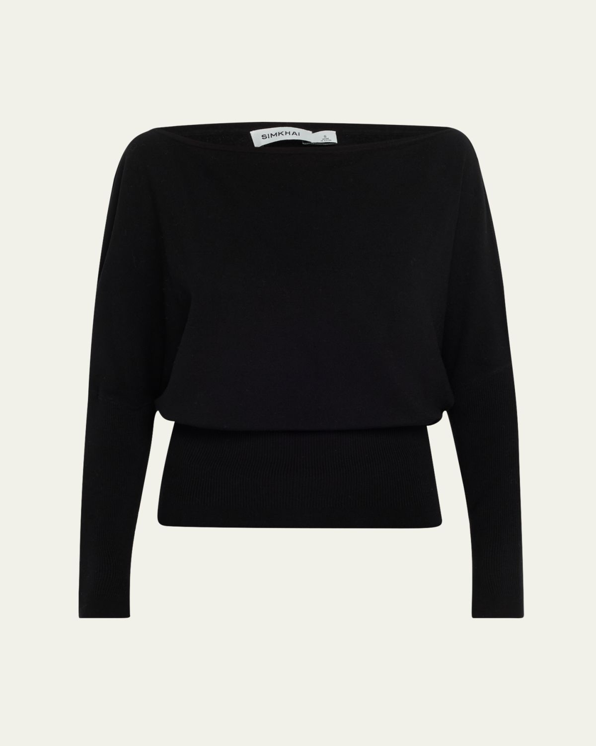 SIMKHAI Lavina Draped Off-Shoulder Sweater