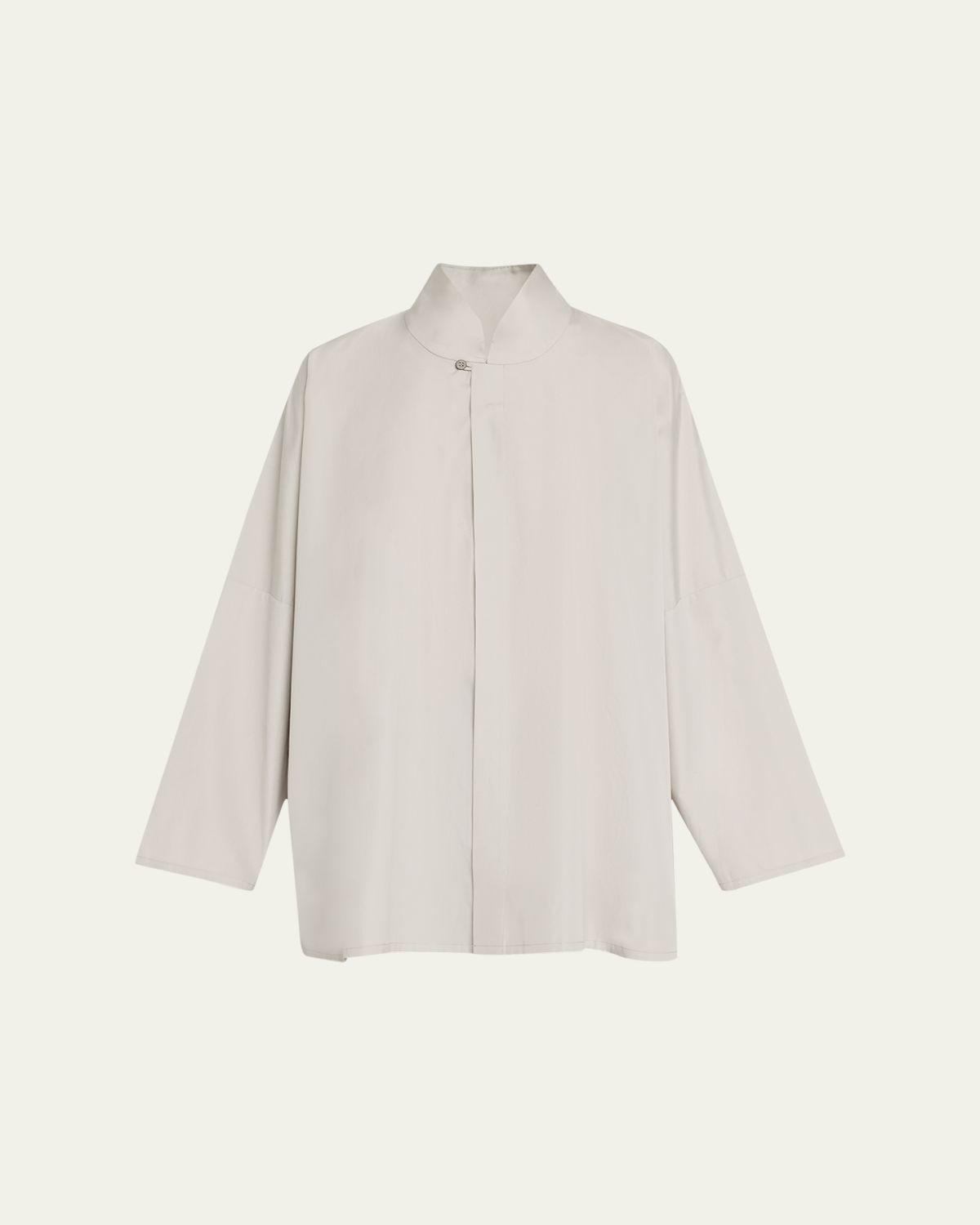 Eskandar Chinese Imperial Shirt with Chinese Collar (Long Length)