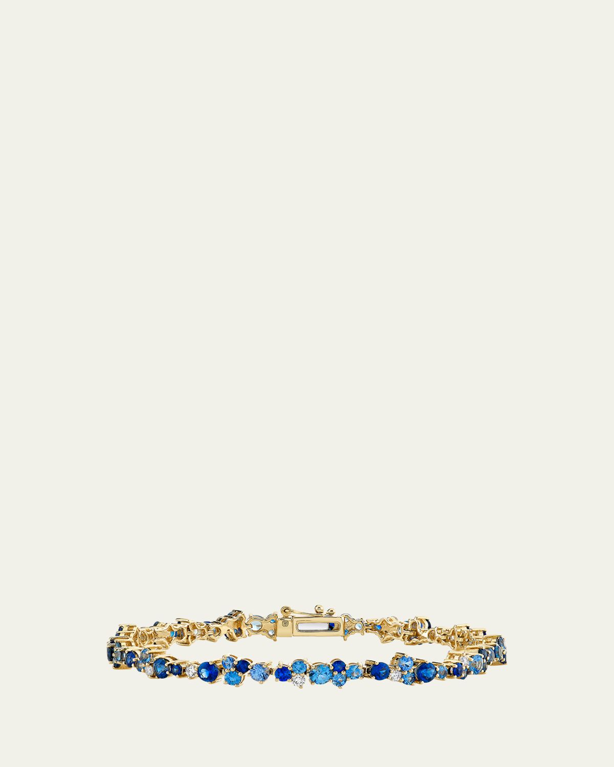 Sydney Evan 14K Gold and Sapphire Cocktail Tennis Bracelet with Diamonds | Thumbnail 3 Sydney Evan 14K Gold and Sapphire Cocktail Tennis Bracelet with Diamonds | Thumbnail 3