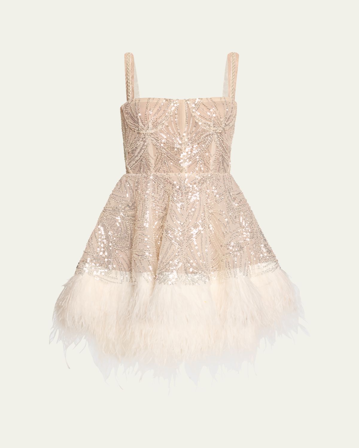 Bronx Banco Mademoiselle Beaded Feather-Trim Mini Dress | Thumbnail 6