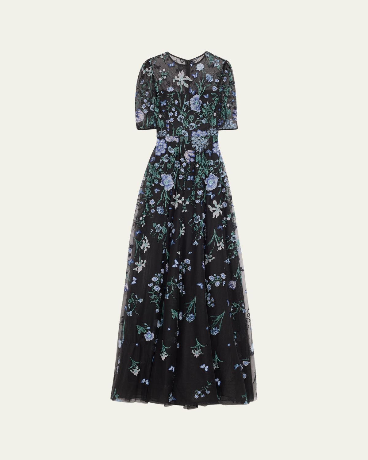 Rickie Freeman for Teri Jon Embroidered A-Line Tulle Gown | Thumbnail 6 Rickie Freeman for Teri Jon Embroidered A-Line Tulle Gown | Thumbnail 6