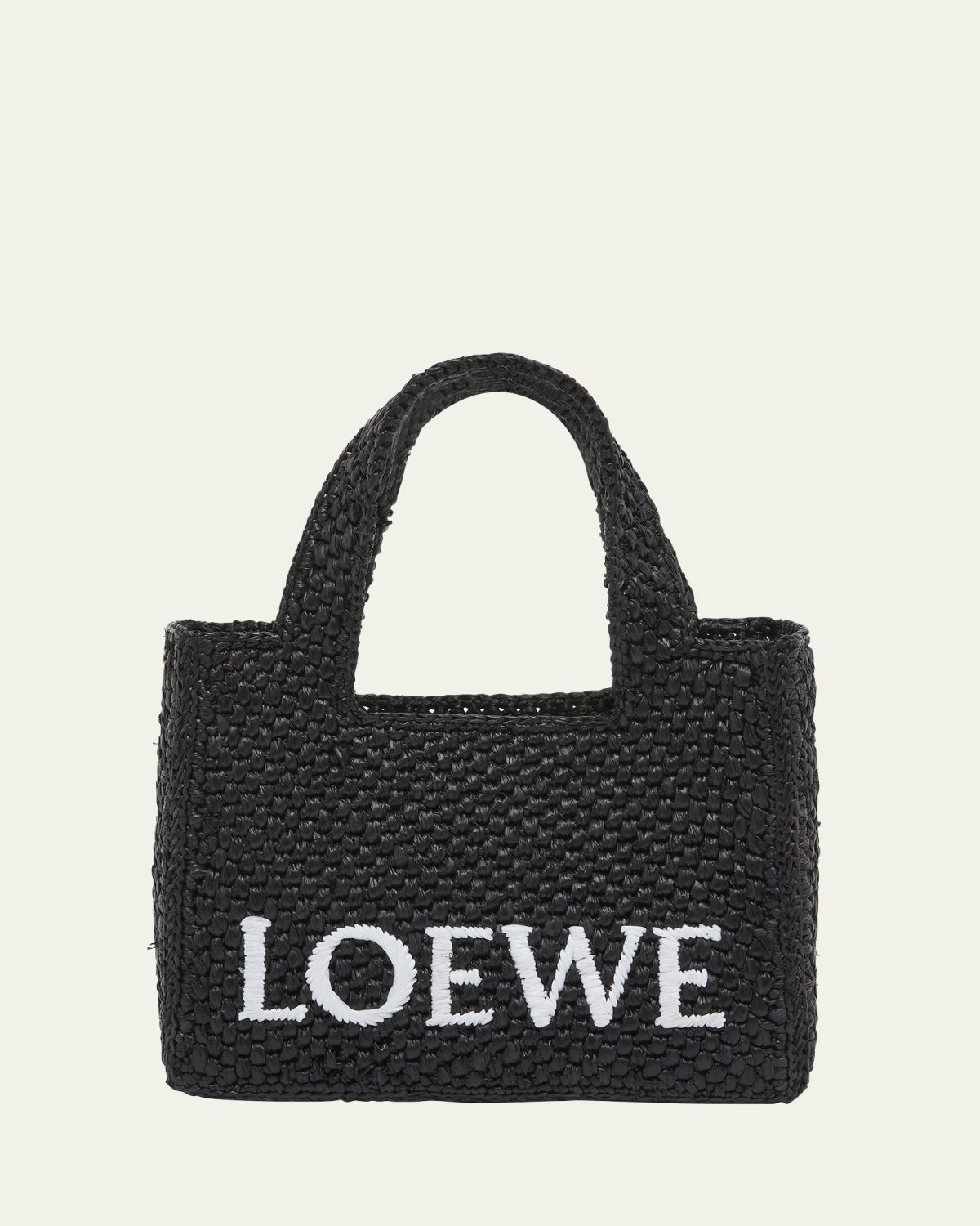 Loewe x Paula 's Ibiza Font Logo Mini Tote Bag in Raffia