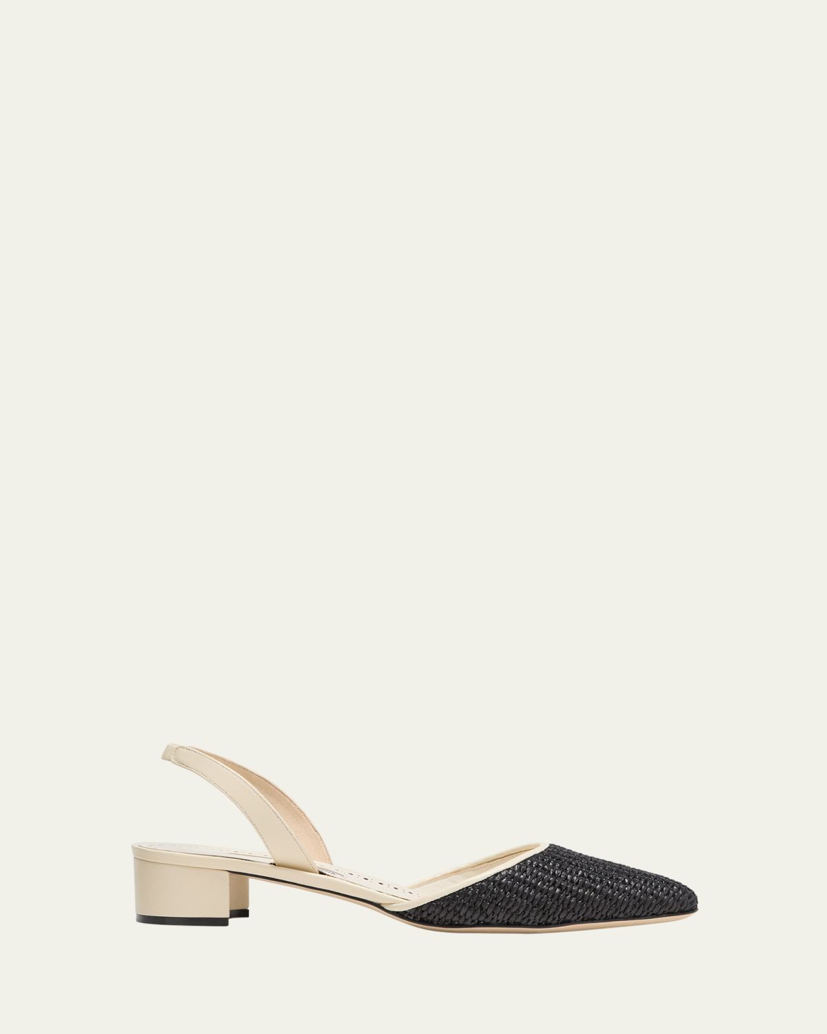 Manolo Blahnik Woven Slingback Ballerina Pumps