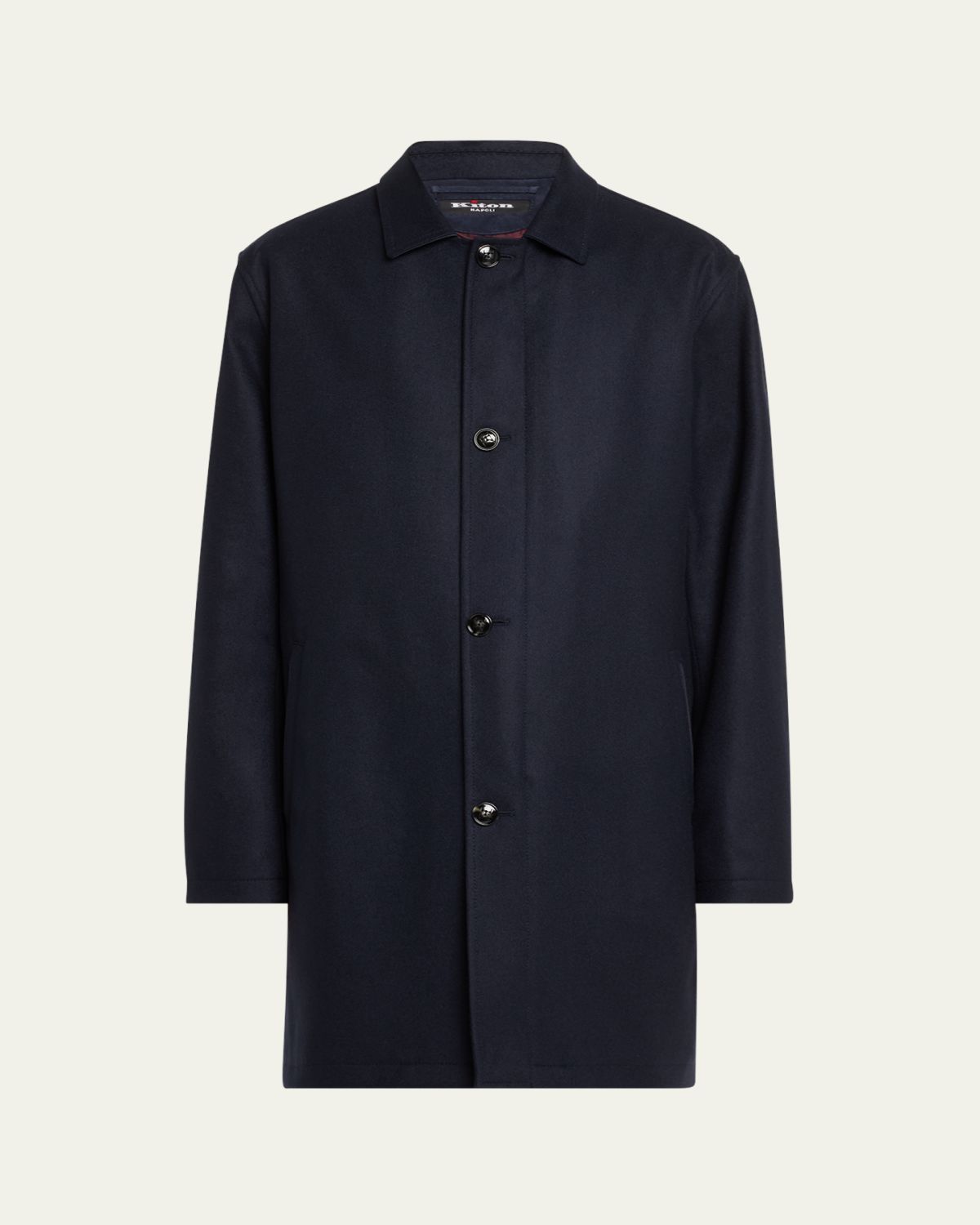 Men's Cashmere Concealed-Zip Car Coat