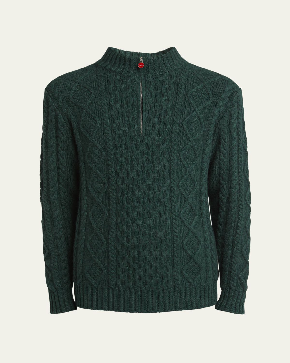 Kiton Men's Cashmere Cable Half-Zip Sweater