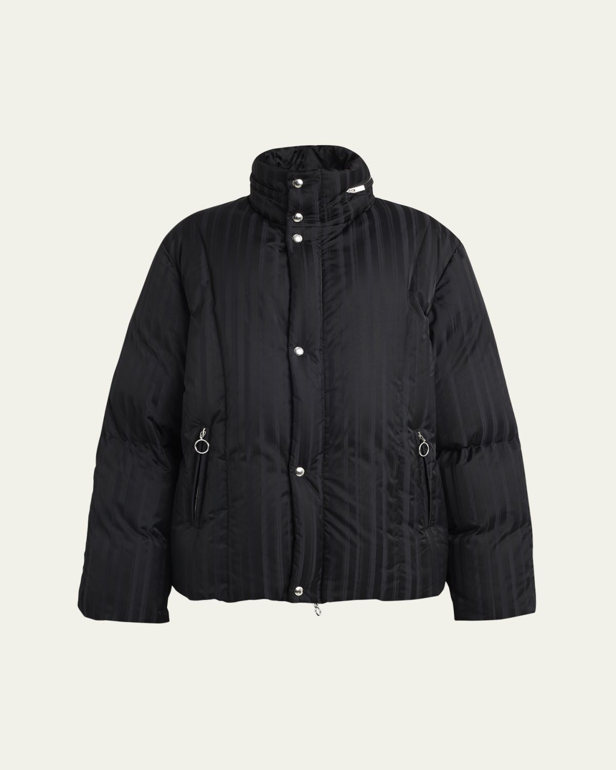 SETCHU Jacquard Stripe Down Hooded Jacket