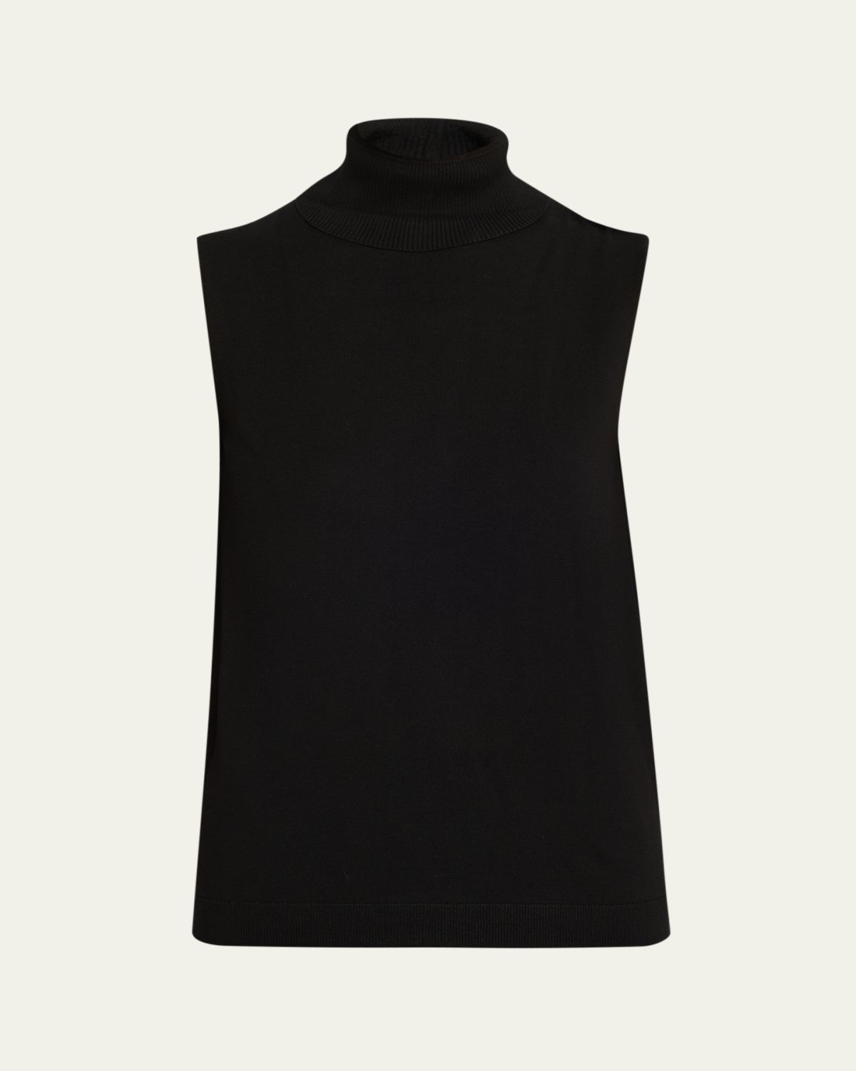 Lafayette 148 New York Sleeveless Matte Crepe Turtleneck Pullover