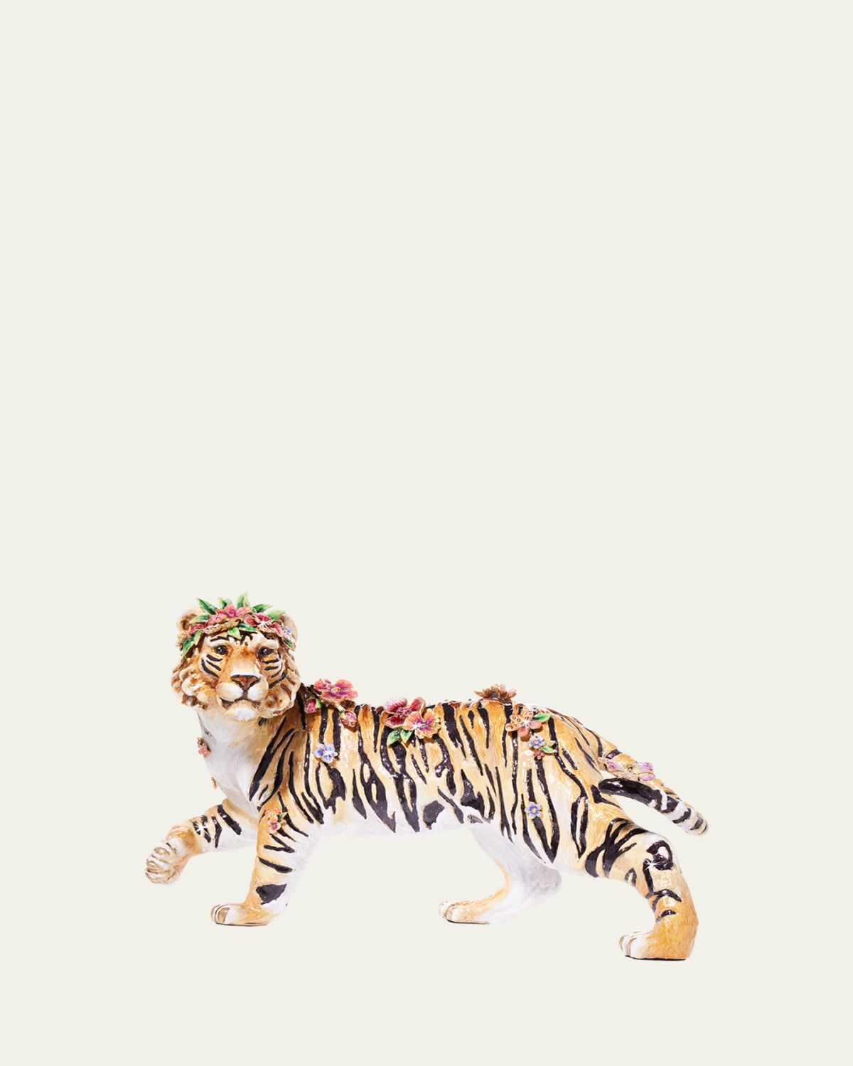 Jay Strongwater Tiger with Flower Crown Figure | Thumbnail 5