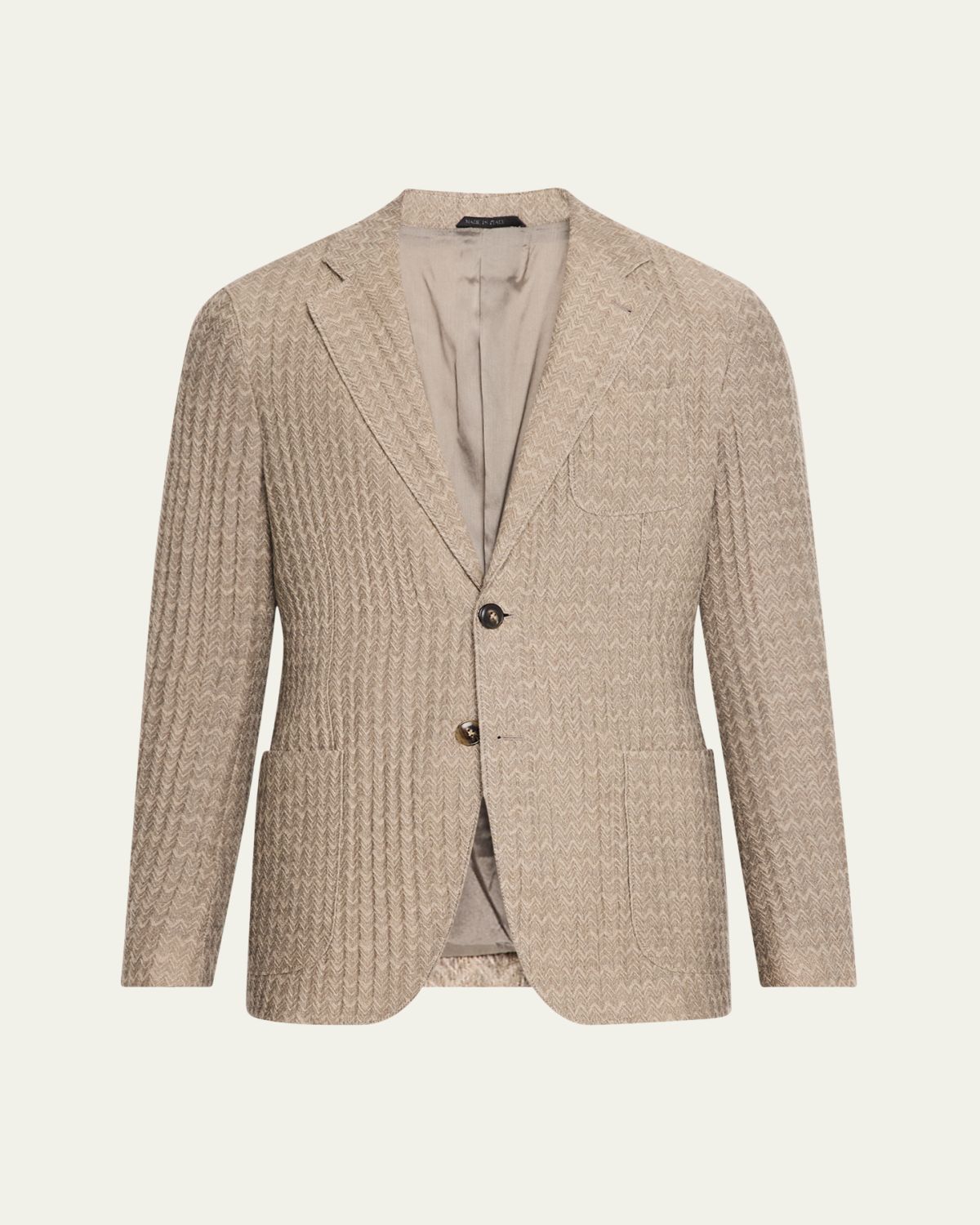 Giorgio Armani Men's Cashmere-Silk Deconstructed Chevron Blazer | Thumbnail 6