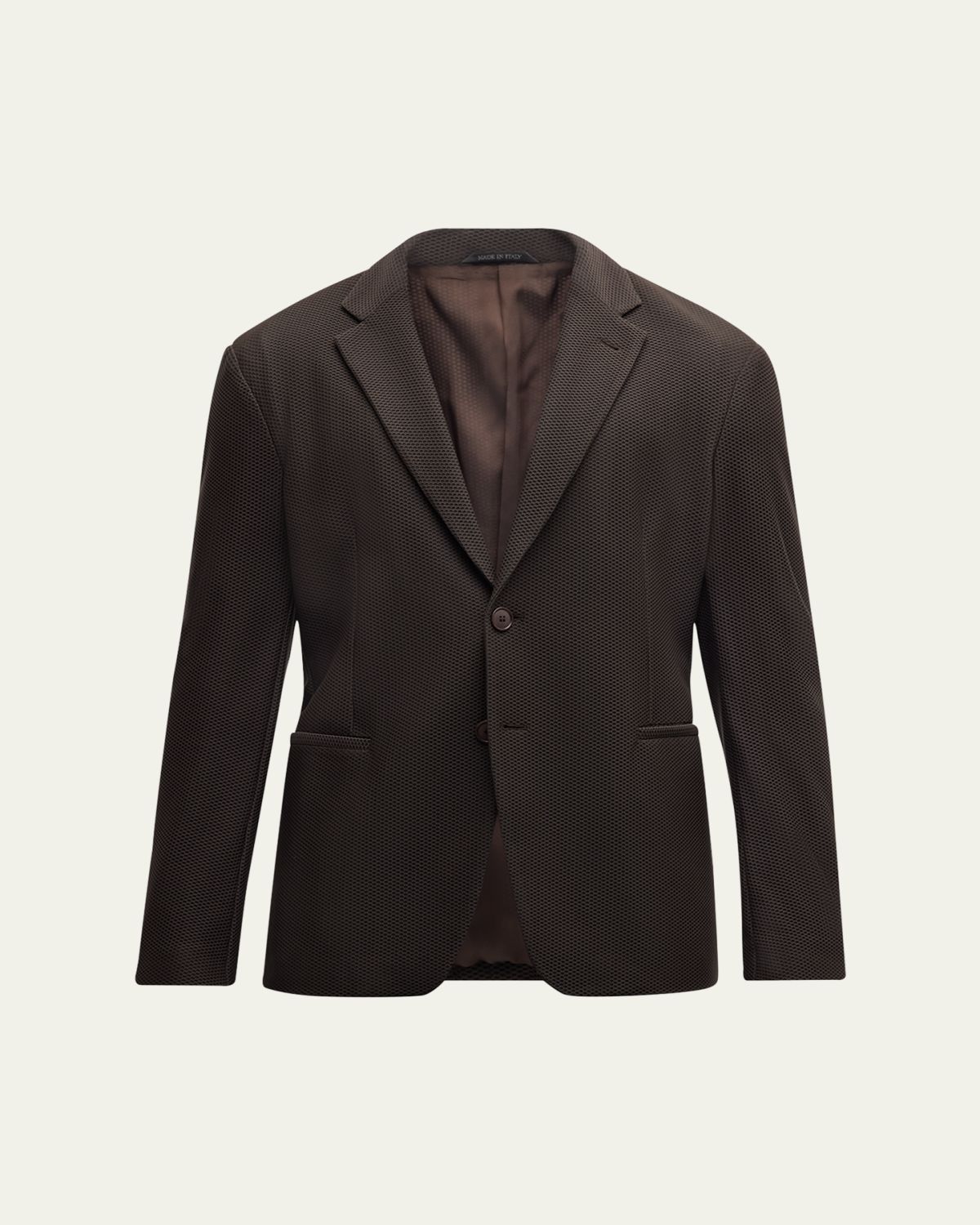 Giorgio Armani Men's Nylon Rice Stitch Two-Button Blazer | Thumbnail 6 Giorgio Armani Men's Nylon Rice Stitch Two-Button Blazer | Thumbnail 6