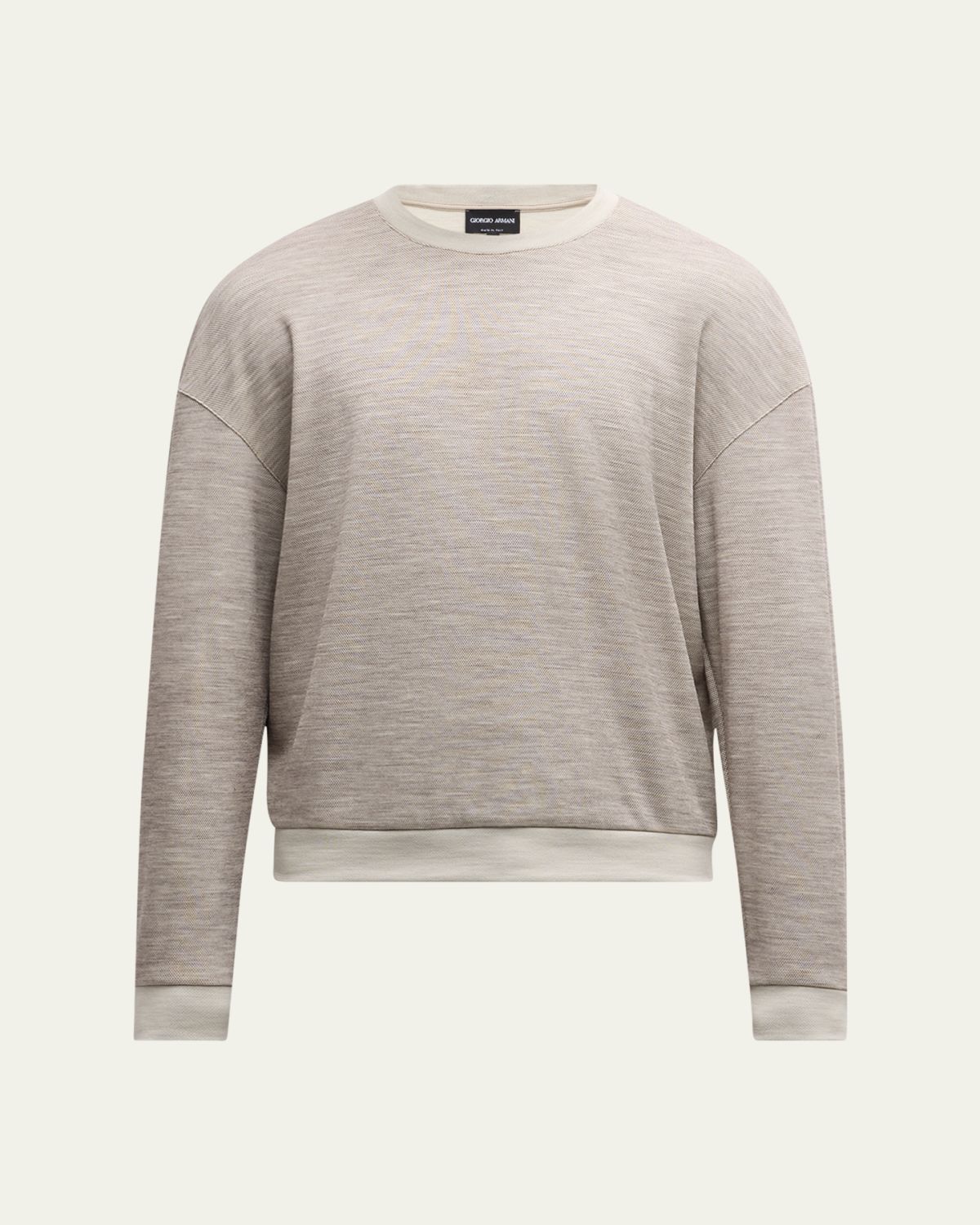 Giorgio Armani Men's Pique Wool-Blend Sweater | Thumbnail 6 Giorgio Armani Men's Pique Wool-Blend Sweater | Thumbnail 6