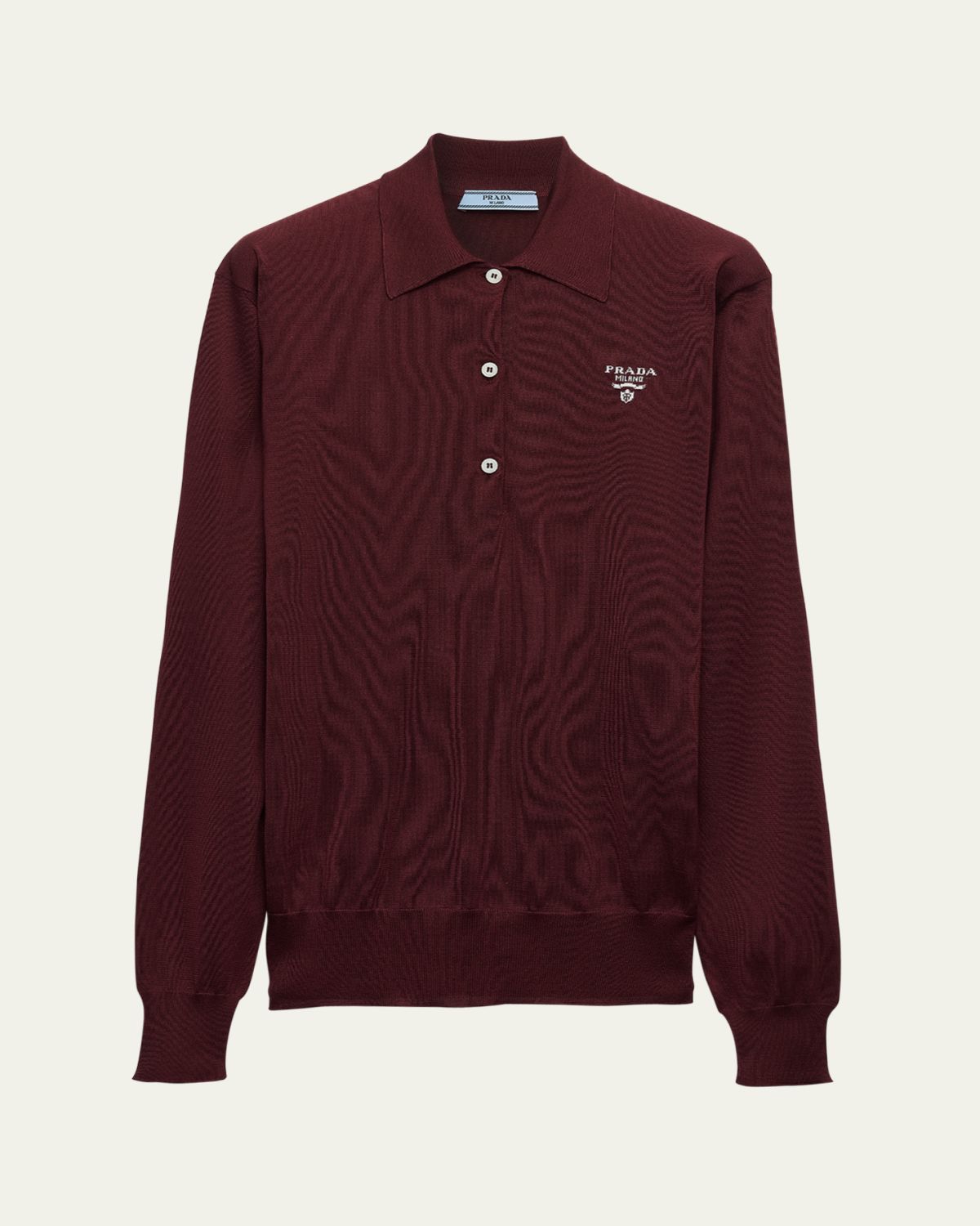 Prada Long Sleeve Silk Polo Shirt | Thumbnail 4 Prada Long Sleeve Silk Polo Shirt | Thumbnail 4