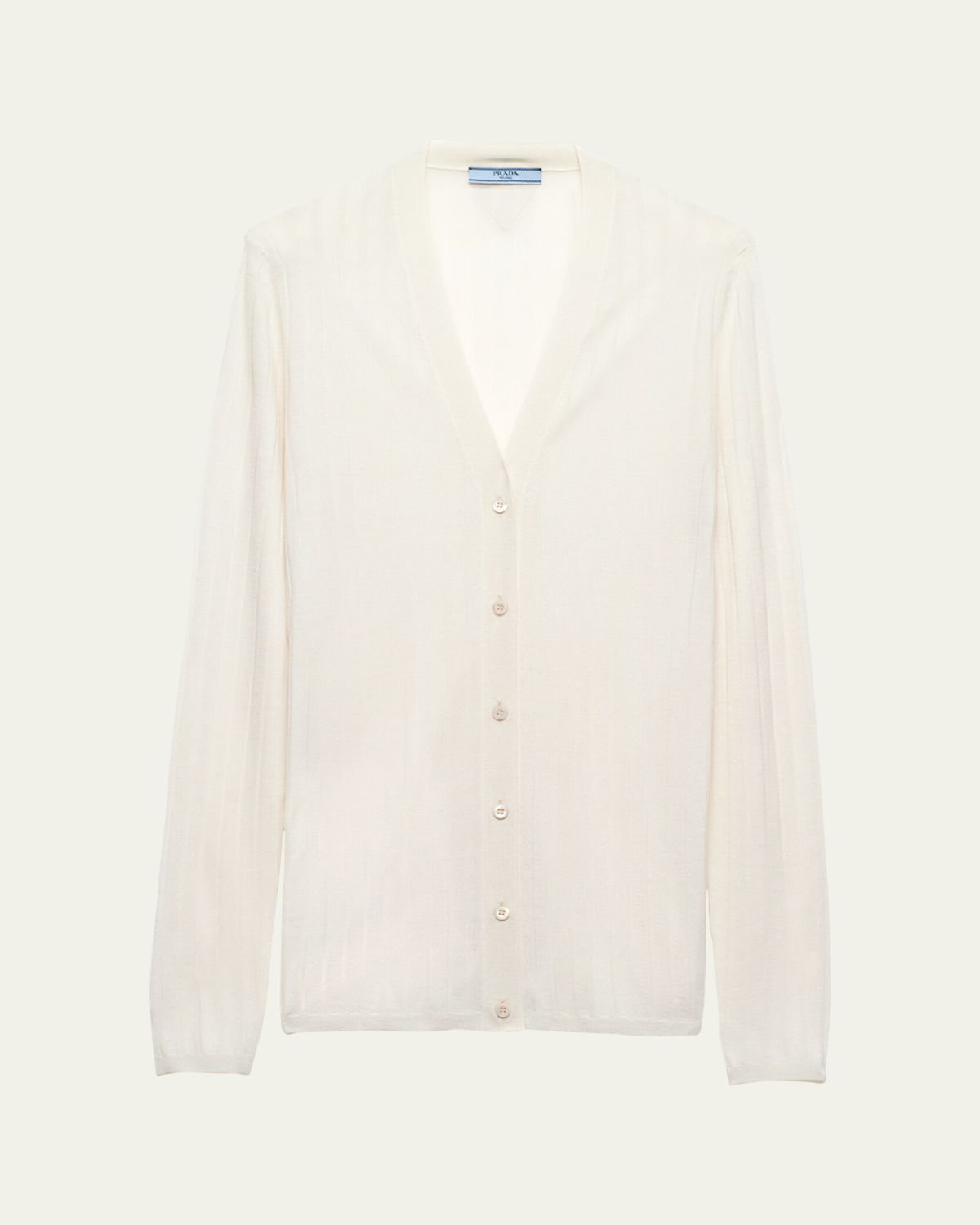 Prada V-Neck Superfine Cashmere Cardigan | Thumbnail 4