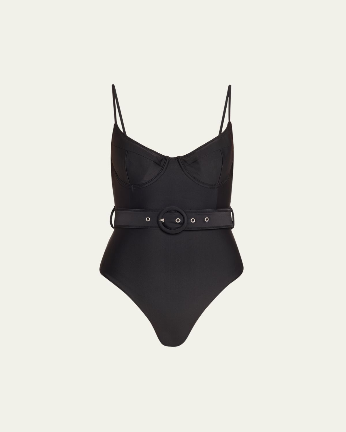 SIMKHAI Noa Belted Bustier One-Piece Swimsuit