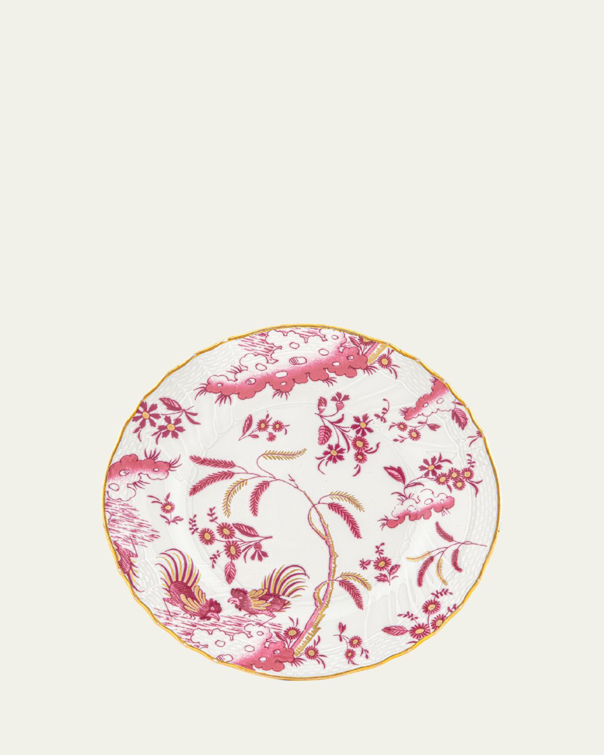 GINORI 1735 Oro di Doccia Magenta Flat Bread Plate