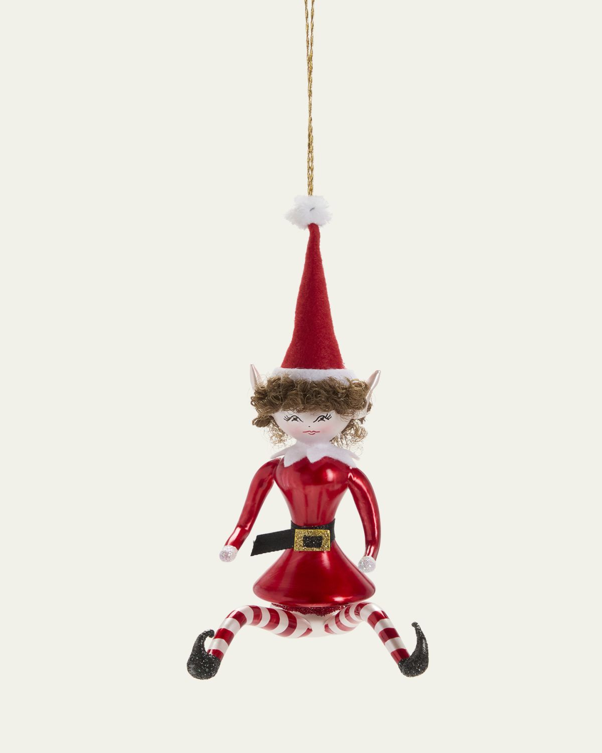 De Carlini Sitting Elf Christmas Ornament