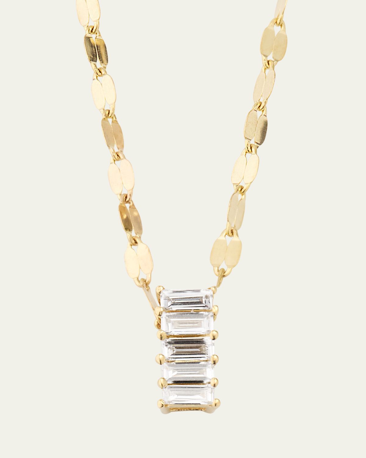 Lana 14K Yellow Gold Baguette Diamond Vertical Pendant Necklace