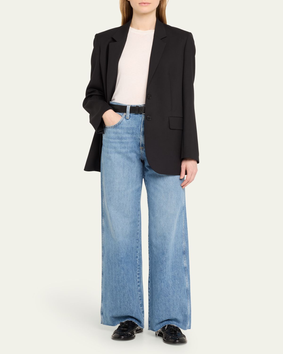 AMO Denim Frida Wide-Leg Jeans - back view in Main squeeze