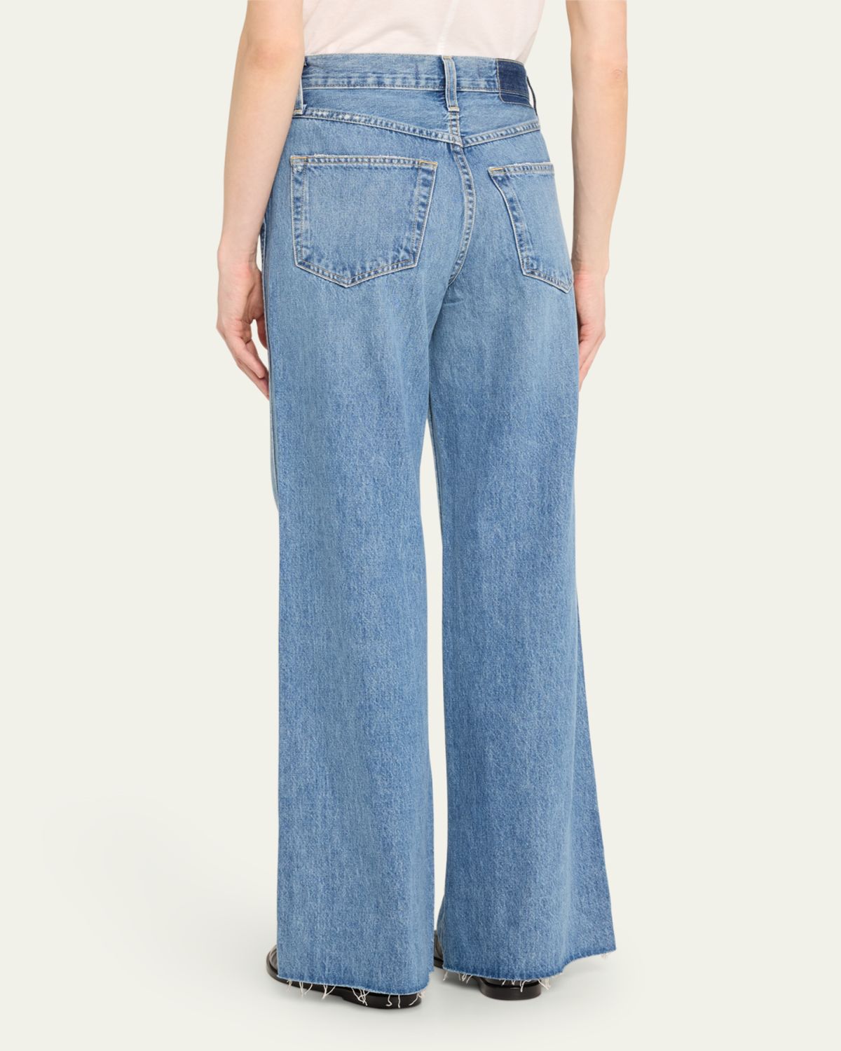 AMO Denim Frida Wide-Leg Jeans - side view in Main squeeze