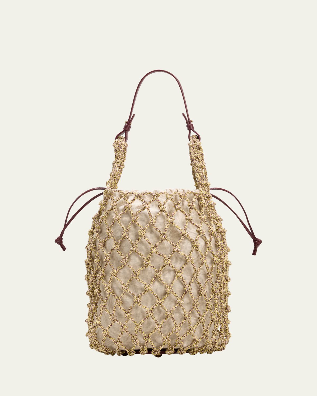 Bottega Veneta Salina Macrame Top Handle Bag