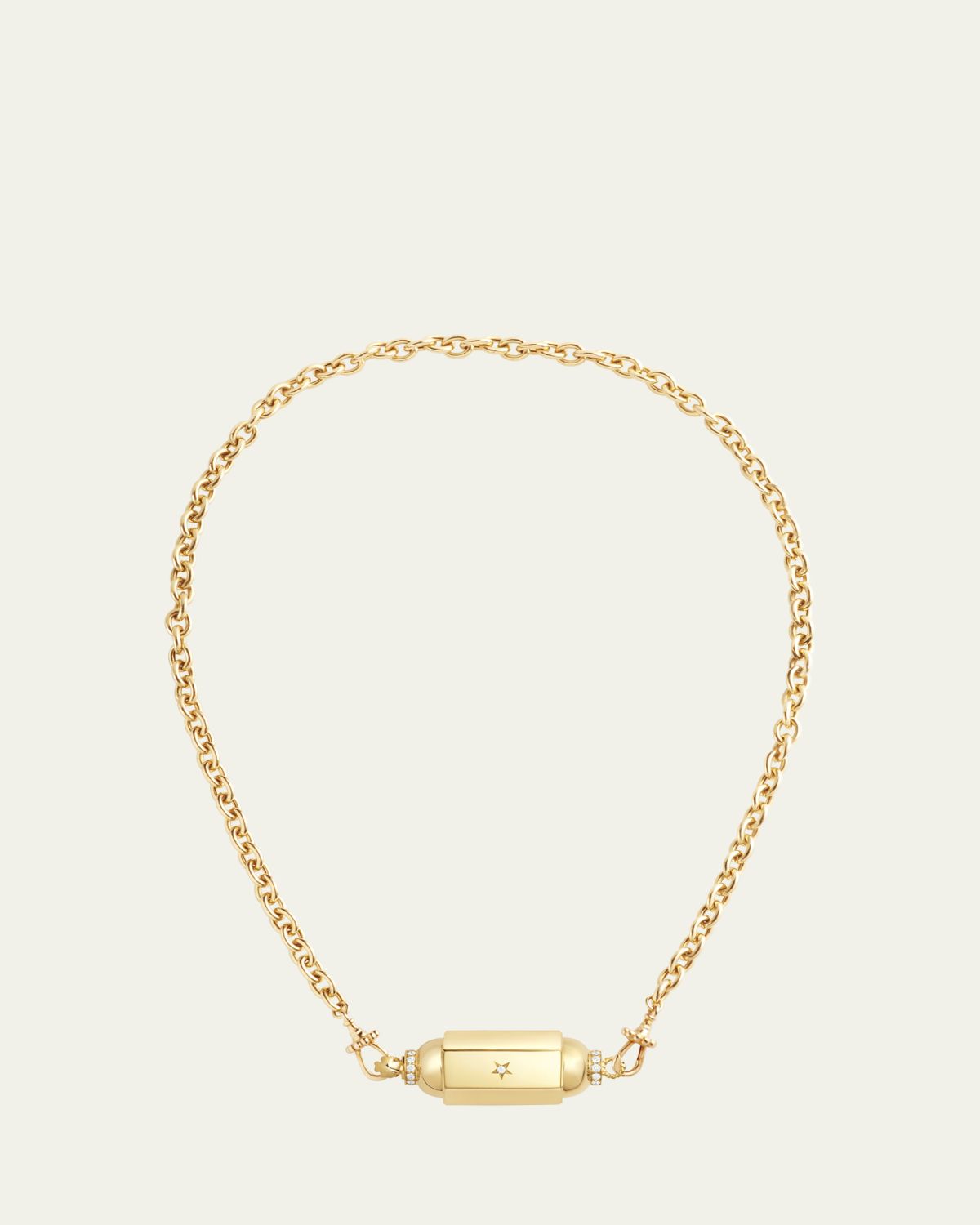 Marie Lichtenberg 18K Yellow Gold Jumbo Locket Necklace on Classic Rosa Chain, 37cm