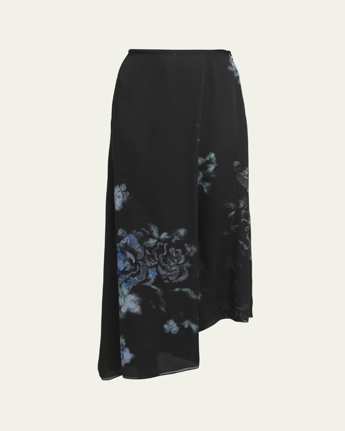 Giorgio Armani Floral Print Silk Wrap-Effect Midi Skirt | Thumbnail 6