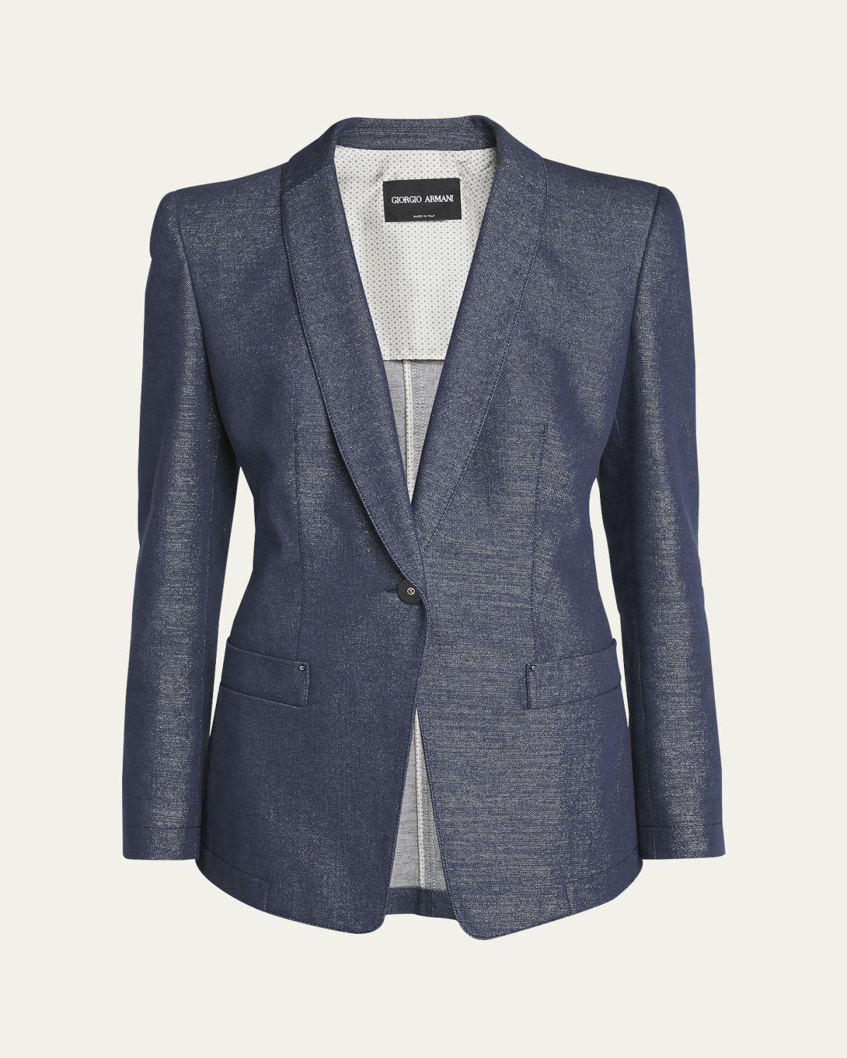 Giorgio Armani Single-Button Denim Blazer Jacket | Thumbnail 6